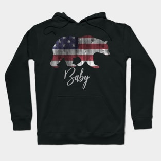 Baby Bear 4th of july flag american Hoodie